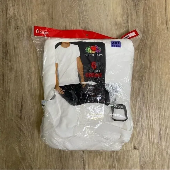 Men's Short Sleeve Active White Crew T-Shirts 2XL - Picture 2 of 6